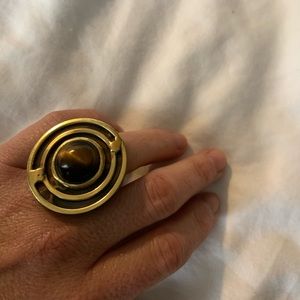 EUC TIGERS EYE COPPER AND BRASS ADJUSTABLE RING, handmade in South Africa